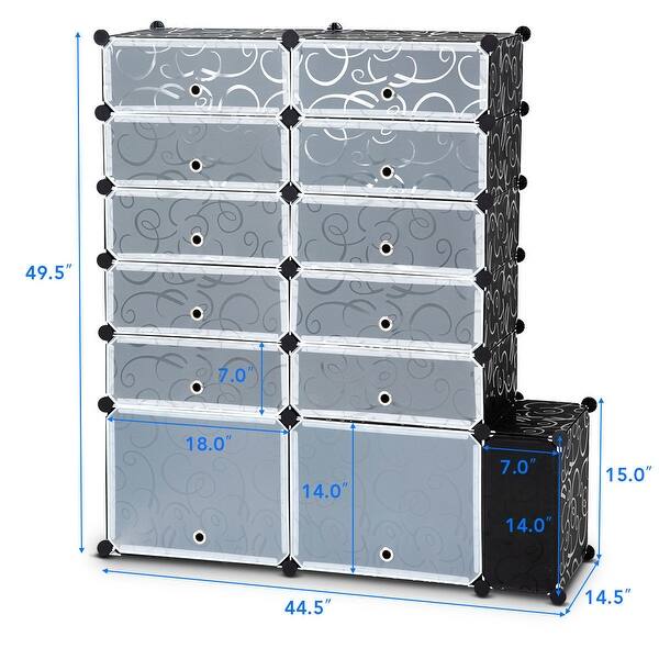 Shop Costway Diy 13 Cube Portable Shoe Rack Storage Cabinet