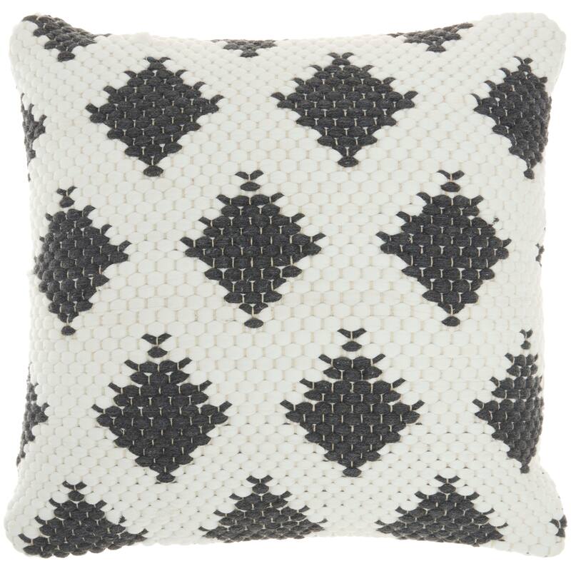 Mina Victory Life Styles Textured Geometric Woven Diamonds Throw Pillow 20" x 20"