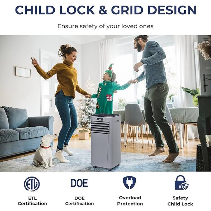 Gymax 8000 BTU 3-in-1 Portable Air Conditioner ASHRAE AC Unit Air