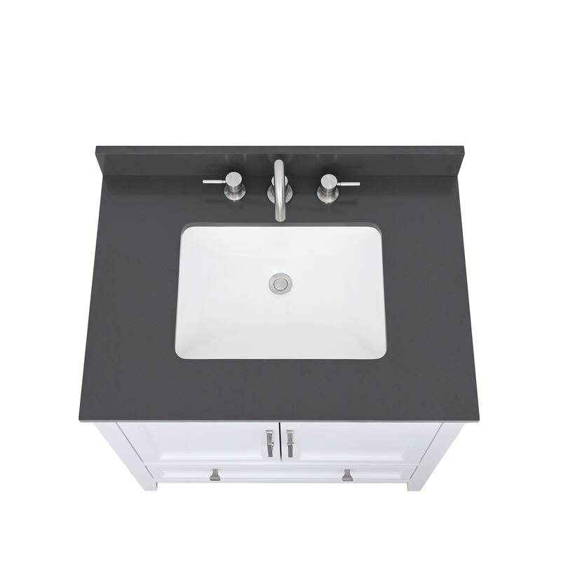 Avanity Quartz Vanity Top with Rectangular Undermount Sinks