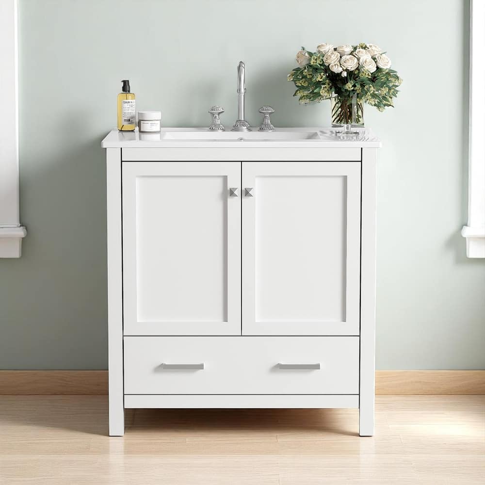 30 Inch Freestanding Bathroom Vanity with Sink Combo, Storage Cabinet with Soft Close Doors and Drawer, Modern Design