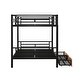 preview thumbnail 5 of 10, Black Full Size Convertible Bunk Bed with 2 Drawers