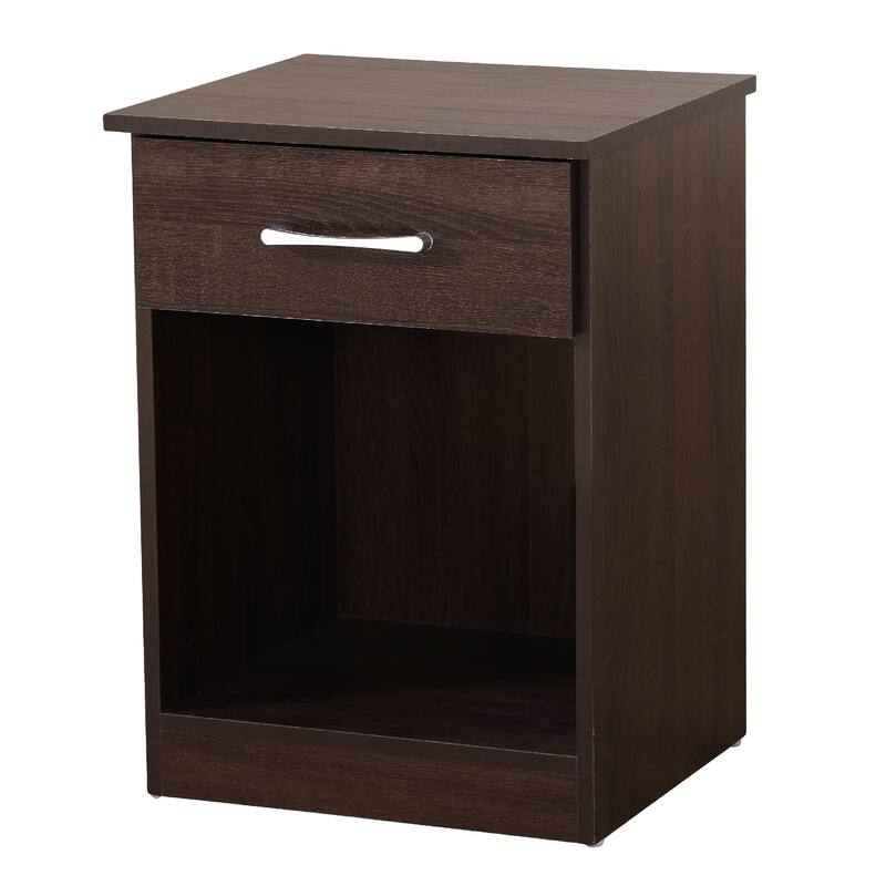 1-Drawer Nightstand with Open Shelf - 24" - Dark Brown