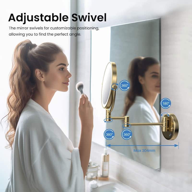 Circular LED Wall Mount Magnifying Make Up Mirror
