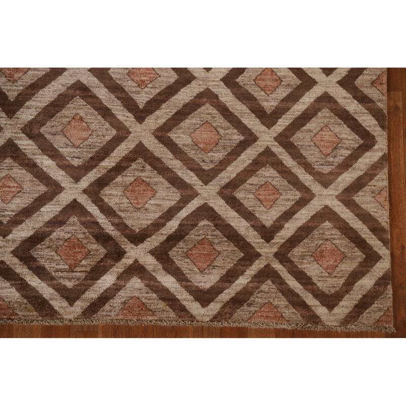 Geometric Gabbeh Kashkoli Oriental Area Rug Hand-knotted Wool Carpet - 5'2" x 7'10"