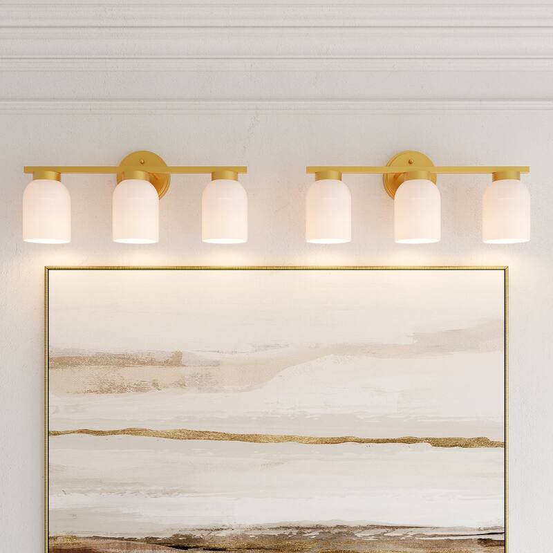 Acroma 3 - Light Dimmable Vanity Light Metal Bathroom Vanity Light - 3-light - Satin Gold