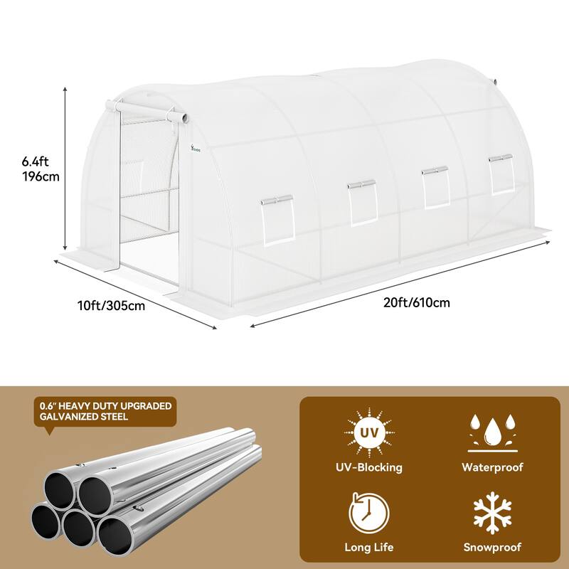 Moasis Greenhouse with Reinforced Steel Frame PE Cover
