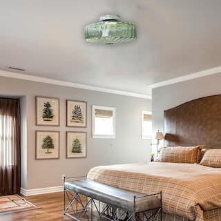 Farmhouse flush mount ceiling light green ceiling glass, metal light  flush lamp - N/A