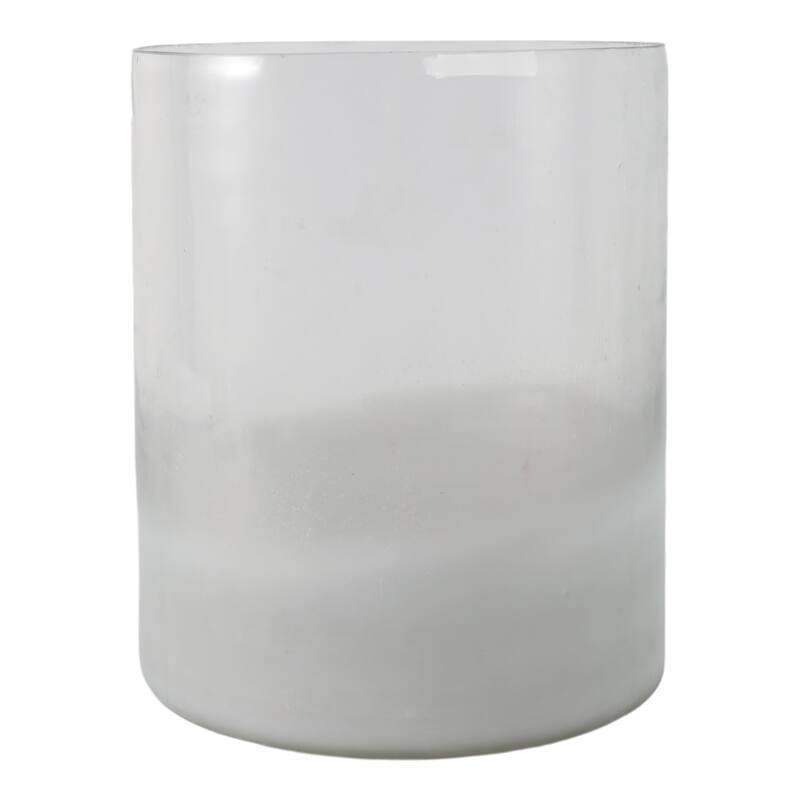 Glass Frosted Finish Pillar Candle Holder - Clear