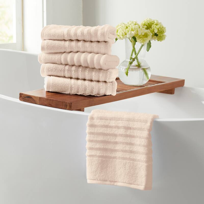 Linery & Co. Combed Cotton Bath Towel Set - Hand Towel (Pack of 6) - Pink Sand