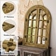 preview thumbnail 8 of 22, Vintage Wood Windowpane Arched Wall Mirror