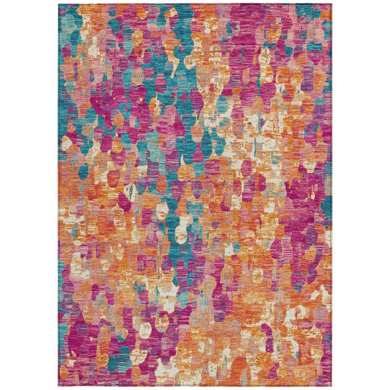 HomeRoots Abstract Transitional Rectangle Outdoor Rug