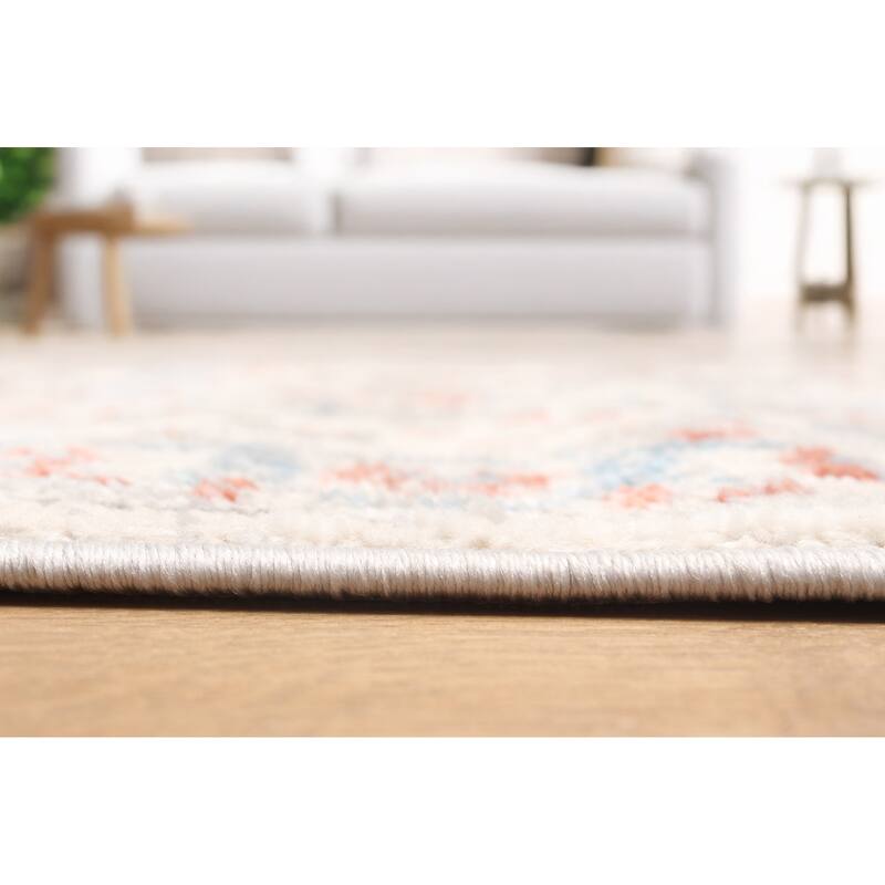 ECARPETGALLERY Machine Made Mira Ivory Area Rug