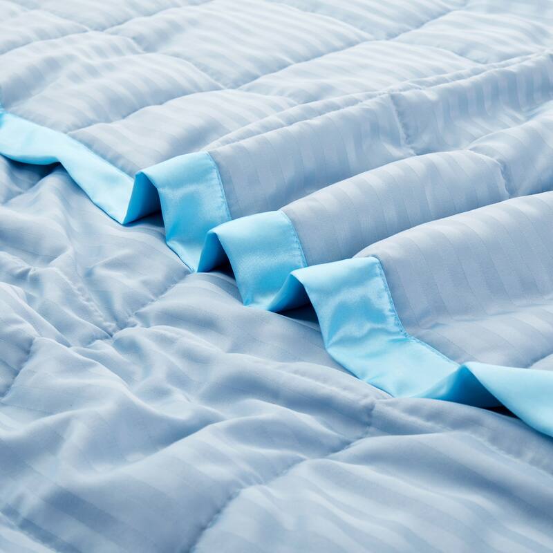 Hotel Quality Luxury Lightweight Jacquard Soft Bed Blanket with Satin Trim, Cozy and Warm