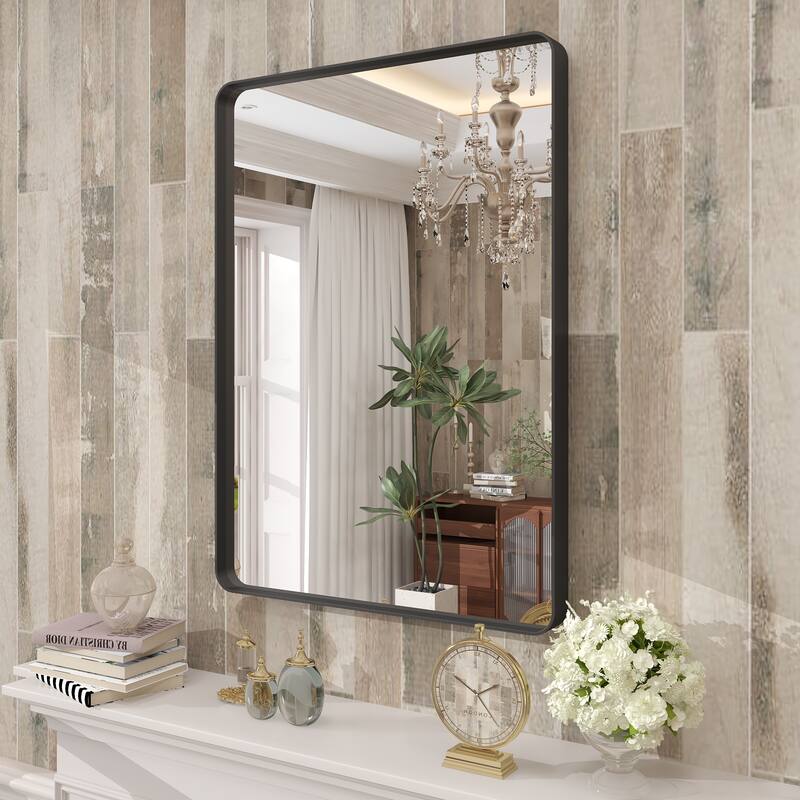 Modern Metal Frame Wall Mounted Bathroom Vanity Mirror