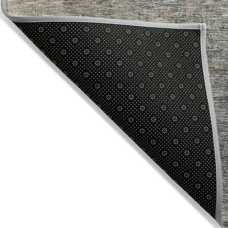 Machine Washable Indoor/ Outdoor Abstract Contemporary Chantille Rug
