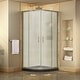 preview thumbnail 43 of 69, DreamLine Prime 38 in. x 38 in. x 74 3/4 in. Sliding Shower Enclosure and Shower Base Kit - 38" x 38" Brushed Nickel; Black; Frosted Glass