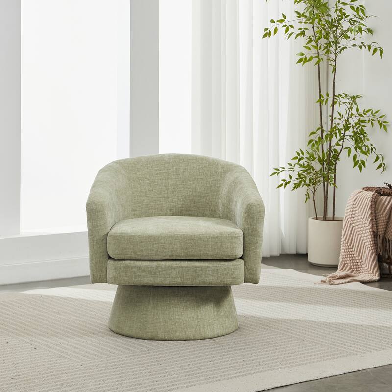 Christopher Knight Home - Eulalia Chenille 360° Swivel Barrel Chair with Plush Cushioning