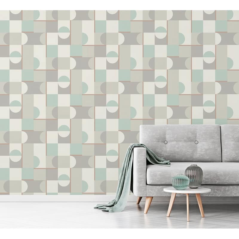 Fine Decor Marino Mint Geometric Wallpaper