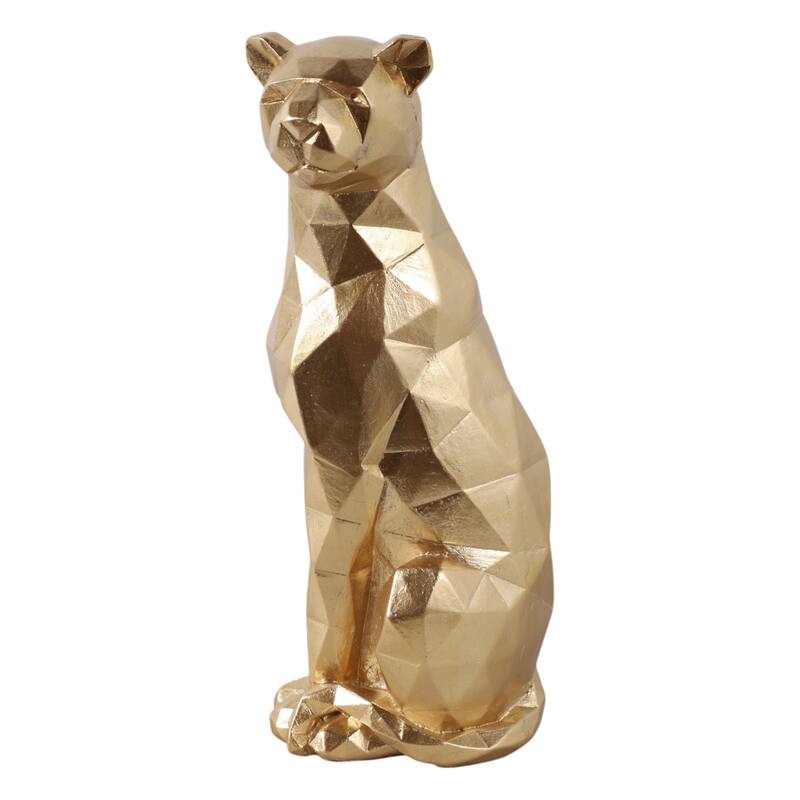 Resin Geometric Leopard Decorative Figurine - Gold - 10.0"