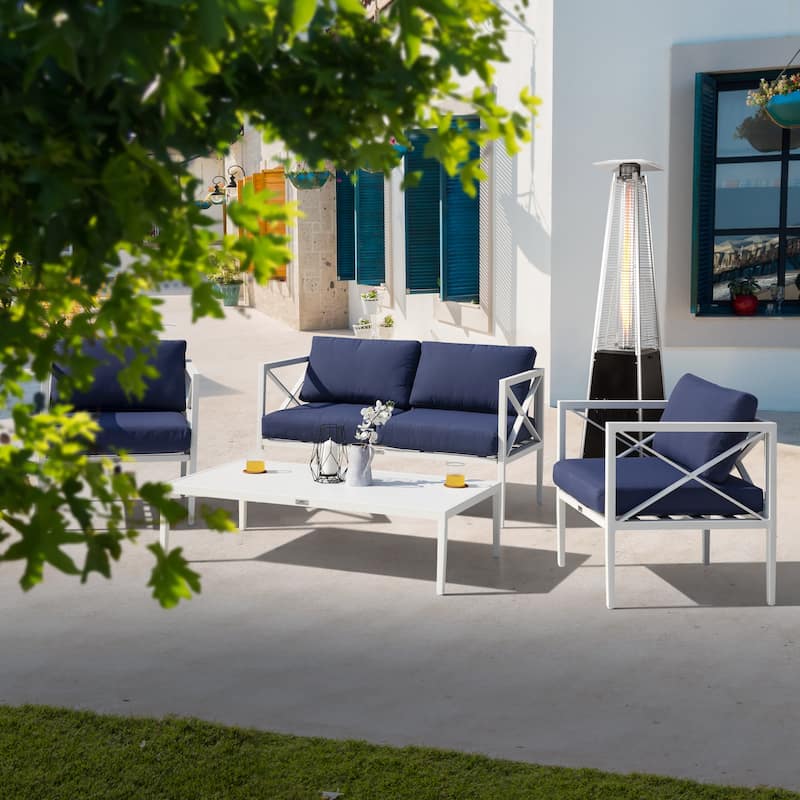 Outdoor 48,000 BTU Pyramid Propane Gas Patio Heater with Wheels, Glass Tube, Black