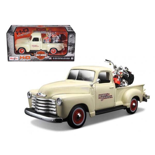 Shop 1950 Chevrolet 3100 Pickup Truck Harley Davidson 1 25 With 2001 Flsts Heritage Springer Motorcycle 1 24 Diecast Model By Maisto On Sale Overstock 15622730