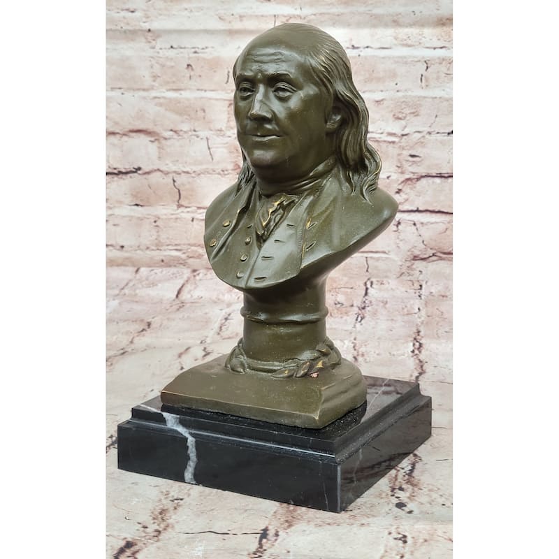 Benjamin Franklin Bronze Bust – Founding Father Sculpture