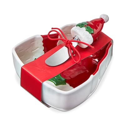 Sculpted Hat Bowl Set of 2 - Multicolor Ceramic Snack & Serving Bowls, 16oz, Dishwasher Safe, Perfect for Christmas