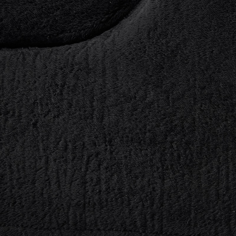 74.81" Faux Fur 3-in-1 3-Seater Floor Sofa, Converts to Bed with Memory Foam