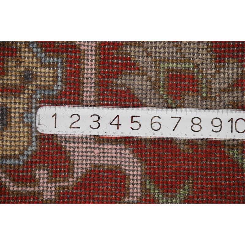 Hand Knotted Oriental 100% Wool Carpet Traditional Geometric Green Heriz (serapi) Area Rug - 9' 10'' X 8' 0''