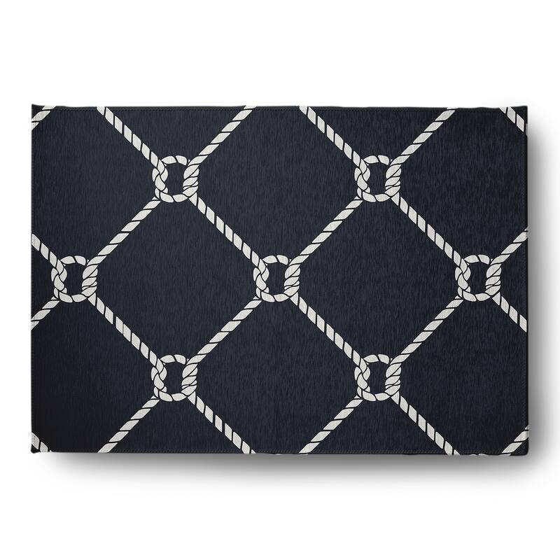 Ahoy Nautical Chenille Rug - Shark Blue - 5' x 7'