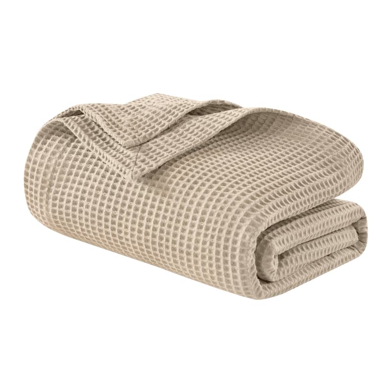 Madison Park Waffle Weave Cotton Blanket