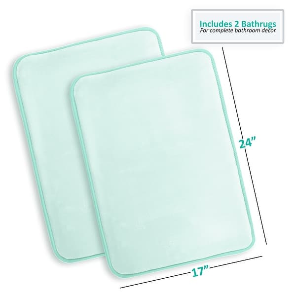 dimension image slide 53 of 58, Clara Clark Ultra Soft Plush Bathroom Rug - Non-Slip, Velvet, Memory Foam Bath Mat - Set of 2
