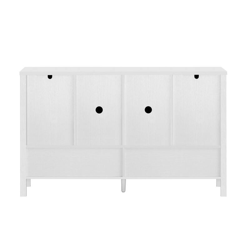 Modern 55.1" Storage Sideboard with 4-Doors, Multi Functional Buffet Table with Open Shelf and Adjustable Shelves
