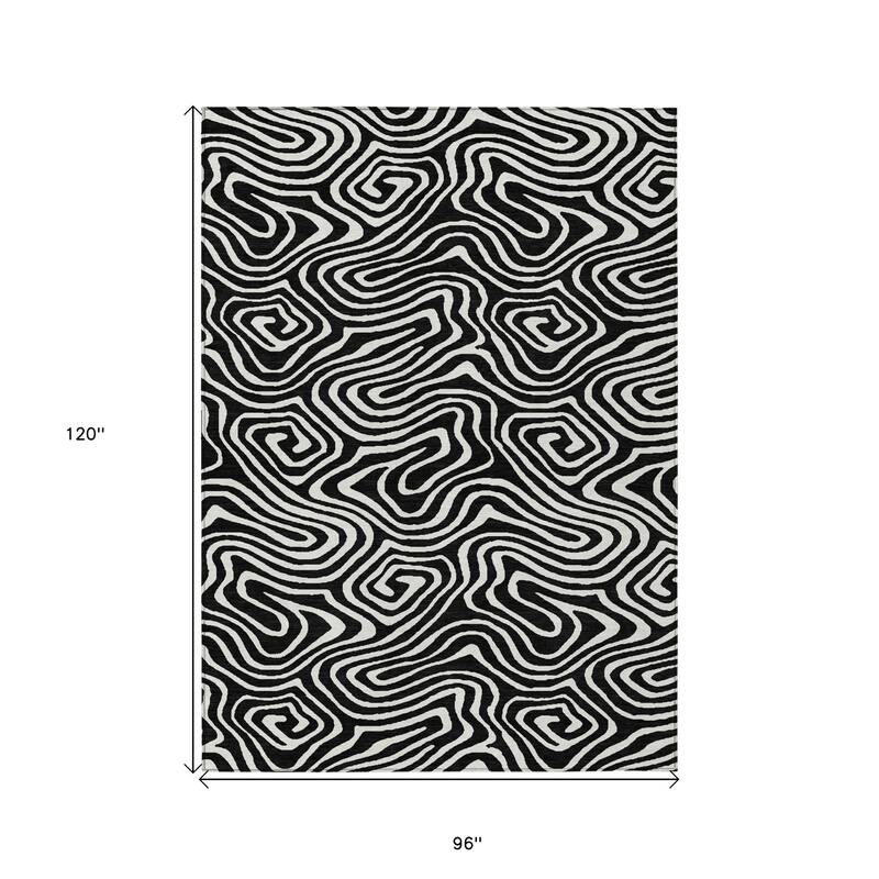 HomeRoots Abstract Transitional Rectangle Outdoor Rug