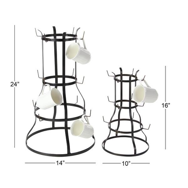 Black Iron Farmhouse Mug Holder (Set of 2) S/2 16", 24"H Overstock