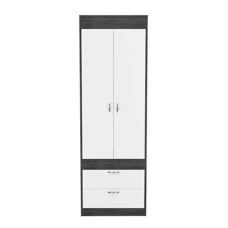 FM Furniture Alabama Armoire with Large Cabinet and 2 Drawers