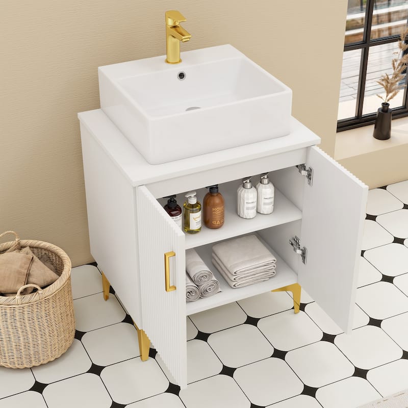 Moasis 24 Inch/30Inch Bathroom Vanity Storage Cabinet Vanity with Counter Top Sink