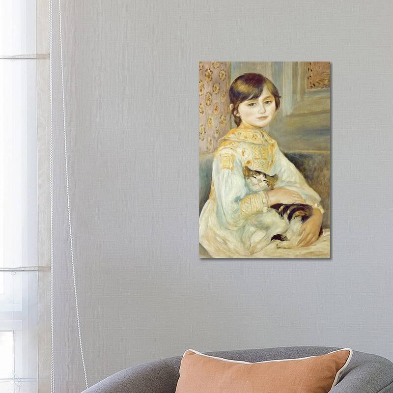 iCanvas "Julie Manet With Cat, 1887" by Pierre-Auguste Renoir Canvas Print - 26x18x1.5