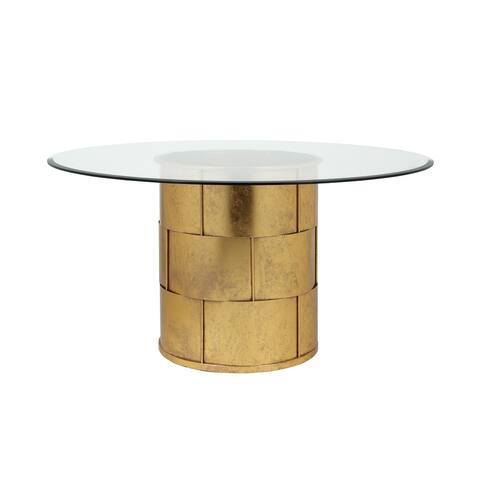 Margot Dining Table in Gold Leaf