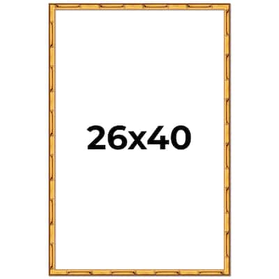 26x40 Frame Gold Bamboo Solid Wood Picture Frame | 1 Inch Moulding