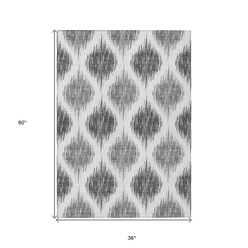 HomeRoots Ikat Transitional Rectangle Outdoor Rug