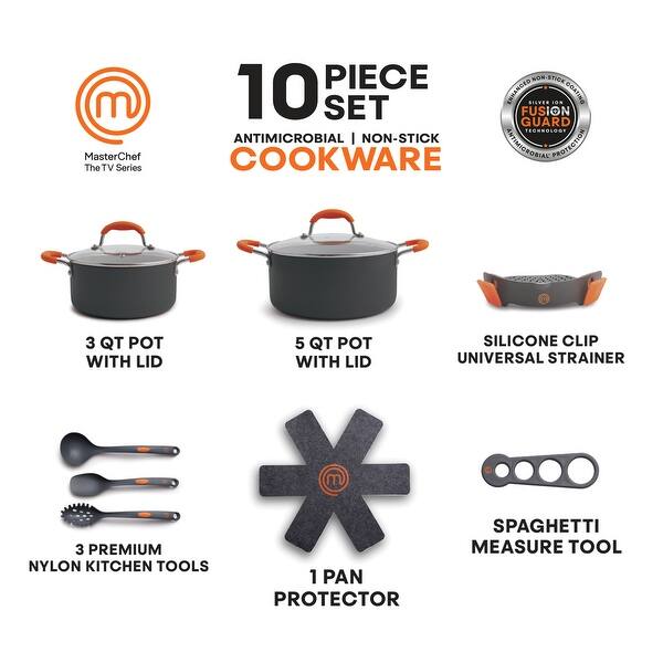MasterChef MC3015 10 Pieces Champions Pasta, Soup & Stew Pot Set Gray