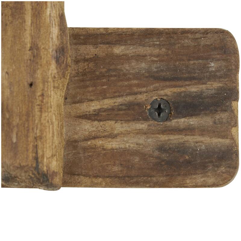 Wood Handmade Live Edge Lake Sign 3 Hanger Home Wall Hook with Metal Accents - Brown - Roche River Decor