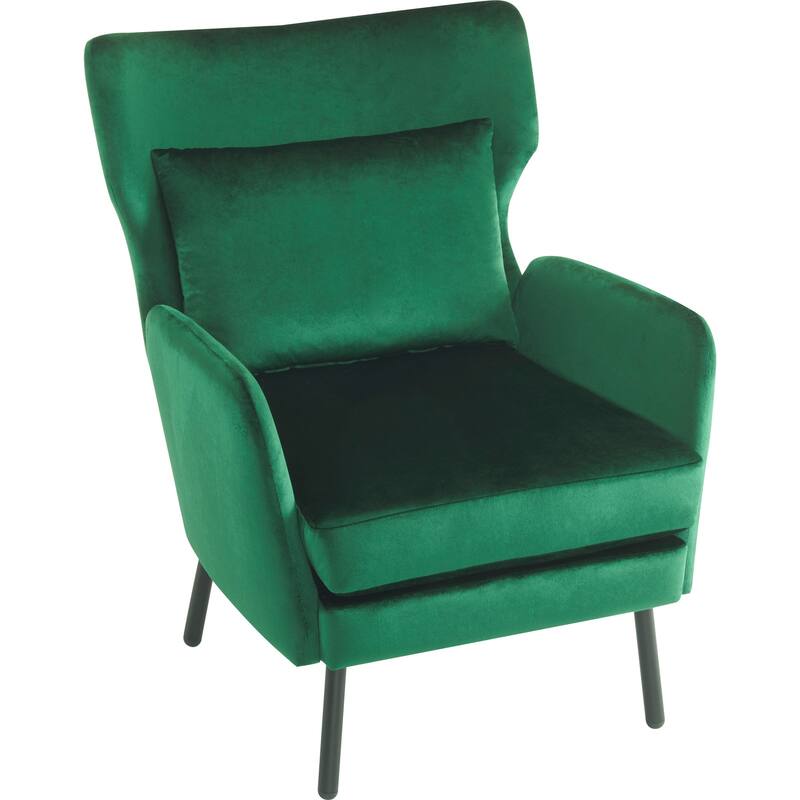 32" Wing Back Velvet Accent Chair