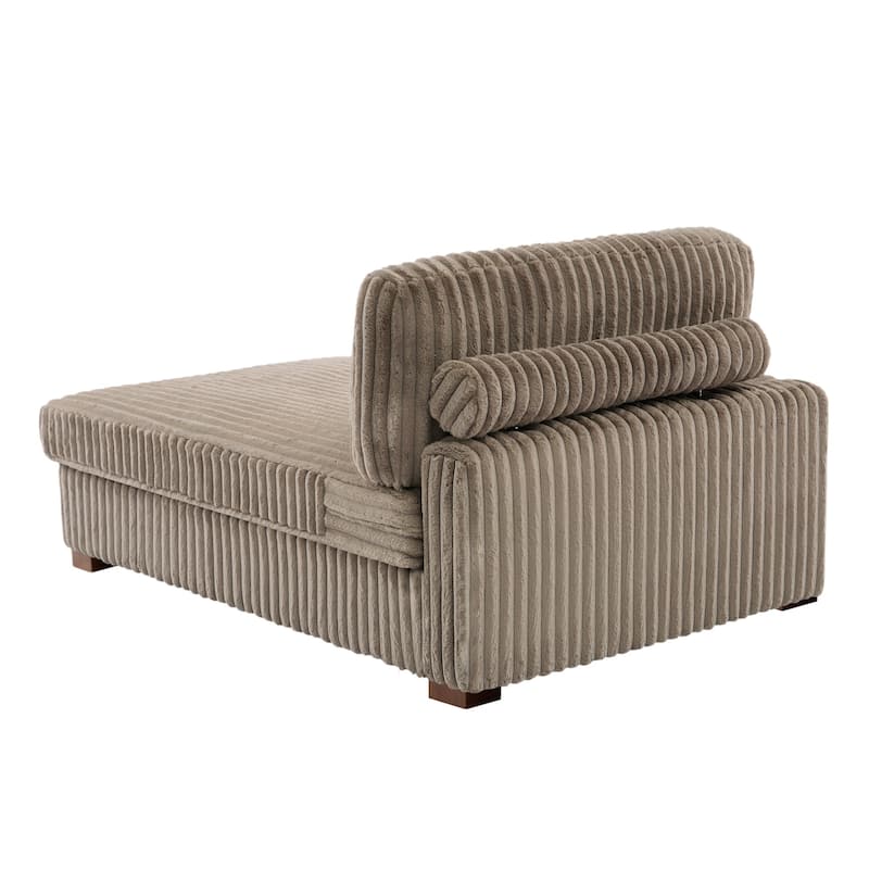 Plush Corduroy Chaise Armchair Modular Lounge Sectional Corner Sofa