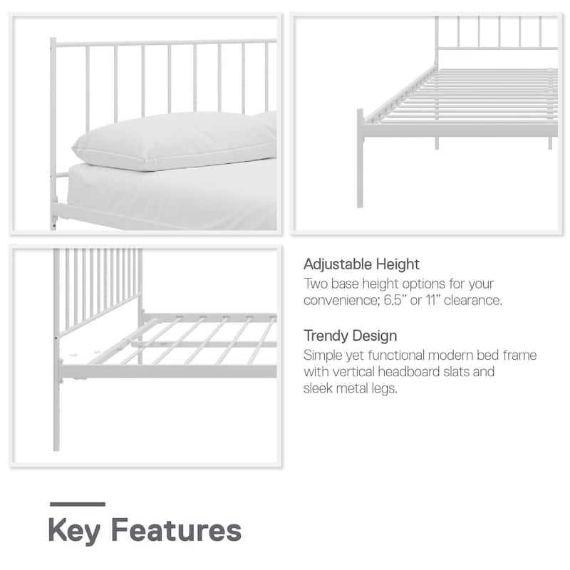 RealRooms Ares Adjustable Height Metal Bed Frame