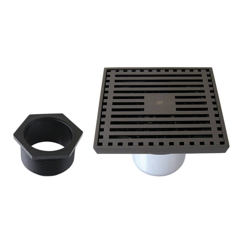 Watercourse 4-Inch Square Shower Drain - Oil Rubbed Bronze