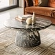 preview thumbnail 1 of 45, Studio London Maddox Single Round Coffee Table Stone Marble Effect 13.8" H x 31.5" W x 31.5" D - Faux Grey Marble small