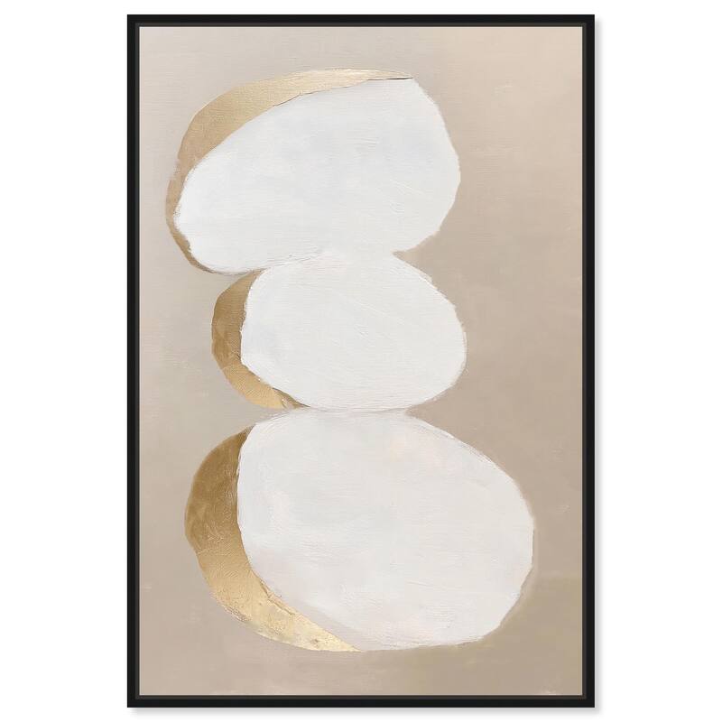 Stacked Stones I Canvas by Art Remedy - 16" x 24" - Black